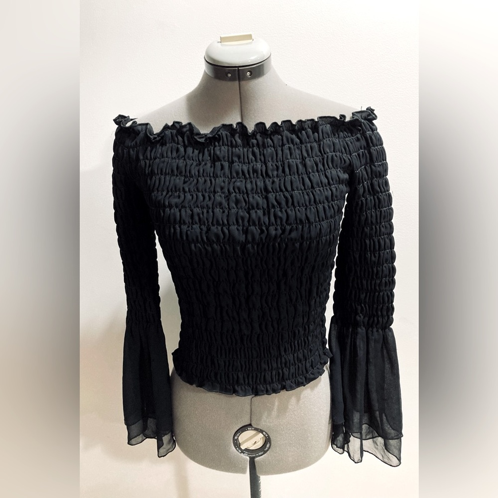 ABS by Allen Schwartz Off the Shoulder Long Sleeve Blouse/Top Size S